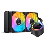 Комплект водяного охлаждения JONSBO TG-240 ARGB Black LGA2011/1700/1200/115X/AM5/AM4 (6шт/кор, TDP 260W, ARGB FAN and PUMP, PWM, DUAL FAN 120mm) RET