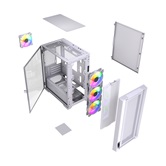 Корпус Powercase Alisio Micro X4W V2, Tempered Glass, 4х 120mm ARGB fans, ARGB HUB, белый, mATX  (CAMCXW-A4)