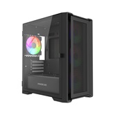 Корпус Powercase Alisio Micro X4B V2, Tempered Glass, 4х 120mm ARGB fans, ARGB HUB, чёрный, mATX  (CAMCXB-A4)