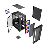 Корпус Powercase Alisio Micro X4B V2, Tempered Glass, 4х 120mm ARGB fans, ARGB HUB, чёрный, mATX  (CAMCXB-A4)