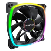 Комплект вентиляторов (3 шт.) Montech RX120 PWM Reverse Black / 120mm, 4pin PWM, 3pin ARGB, 800-1600RPM, 59.0CFM, 27.0dBA, Rifle bearing / RX120B3P