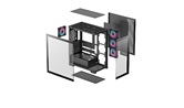 Корпус Deepcool CG580 4F, TG (aquarium), 4x120mm ARGB Fan, mini-ITX, mATX, ATX, черный