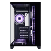 Корпус 1STPLAYER MEGAVIEW MV8-TP ARGB Black / ATX / 7x120mm ARGB fans & hub / MV8-TP-BK-6FC7R-1FC7-HUB2