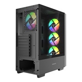 Корпус Powercase Mistral AY4B ARGB, Tempered Glass, 4x 120mm ARGB Fans, чёрный, ATX  (CMAYB-A4)