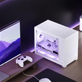 Корпус JONSBO D32 STD White, TG, mini-ITX, mATX, белый