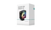 Кулер DEEPCOOL AG400 BK ARGB V2 LGA1851/1700/1200/115X/AM5/AM4 (18шт/кор, TDP 220W, PWM, ARGB Fan 120mm, 4 тепл. трубки, черный) RET