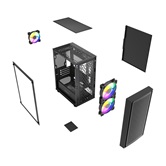 Корпус Powercase Mistral Micro EM20, Tempered Glass, 2x140mm + 1х120mm FRGB fan, чёрный, mATX  (CMMEM20B-L3)
