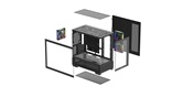 Корпус Deepcool CG380 3F, TG (aquarium), 3x120mm ARGB Fan, mini-ITX, mATX, черный