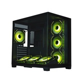 Корпус XASTRA QW500 7ARGB-C10-UC Black ATX/Aquarium/Screewless/7x120mm ARGB PWM FM fans/Argb+PWM HUB 10port/Type-C/ QW500-7FM12A-C10-UC