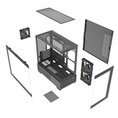 Корпус Powercase Vision Micro S3B, Tempered Glass, Type-C, 3x 120mm ARGB PWM Fan, чёрный, mATX  (CVMMSB-A3)