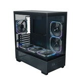 Корпус XASTRA Q500M 6ARGB-FG-C10-UC Black mATX/Aquarium/Screewless/ 6x120mm ARGB PWM FG fans/Argb+PWM HUB 10port/ Type-C/ Q500M-6FG12A-C10-UC