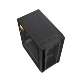 Корпус Powercase Mistral SM04 ARGB, Tempered Glass, Front Nylon Filter, 3x120mm ARGB PWM fans, чёрный, mATX  (CMMSM04B-A3)