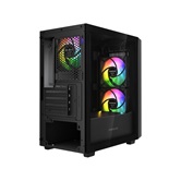 Корпус Powercase Mistral SM04 ARGB, Tempered Glass, Front Nylon Filter, 3x120mm ARGB PWM fans, чёрный, mATX  (CMMSM04B-A3)