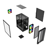 Корпус Powercase Mistral SM04 ARGB, Tempered Glass, Front Nylon Filter, 3x120mm ARGB PWM fans, чёрный, mATX  (CMMSM04B-A3)