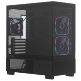 Корпус Powercase Vision Micro S4B, Tempered Glass, Type-C, 3x 120mm ARGB PWM Fan, ARGB+PWM HUB, чёрный, mATX  (CVMMSHB-A3)