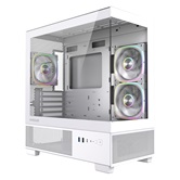 Корпус Powercase Vision Micro S4W, Tempered Glass, Type-C, 3x 120mm ARGB PWM Fan, ARGB+PWM HUB, белый, mATX  (CVMMSHW-A3)