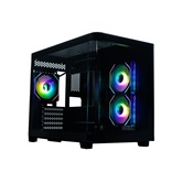 Корпус XASTRA QR500M 3ARGB C10-UC Black mATX/Aquarium/ 2 Curve Glass /3x120mm ARGB PWM FM fans/ Argb+PWM HUB 10port /Type-C/ QR500M-3FM12A-C10-UC