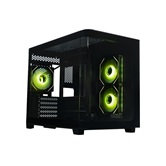 Корпус XASTRA QR500M 3ARGB C10-UC Black mATX/Aquarium/ 2 Curve Glass /3x120mm ARGB PWM FM fans/ Argb+PWM HUB 10port /Type-C/ QR500M-3FM12A-C10-UC