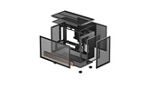 Корпус Deepcool CH260 WOOD, TG, mini-ITX, mATX, черный