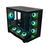 Корпус XASTRA QR500 7ARGB-FM-C10-UC Black ATX/Aquarium/ 2 Curve Glass /7*120mm ARGB PWM FM fans/ Argb+PWM HUB 10port /Type-C/ QR500-7FM12A-C10-UC
