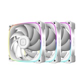 Комплект вентиляторов (3 шт.) Geometric Future Squama 3003W-12 White 120mm / ARGB, PWM, 120x120x30 mm, 800-2300 RPM, 84.0 CFM, 35.8 dBA / 1F3003W312000