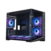 Корпус XASTRA QW505M 6ARGB-C10 Black mATX/Aquarium/Screewless/ 6x120mm ARGB PWM FM fans/Argb+PWM HUB 10port/Led strip/ QW505M-6FM12A-C10